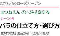 こだわりのローズガーデン
まつおえんげいが提案する
シーン別ばらの仕立て方・選び方
主婦の友社「園芸ガイド」2012年夏号
