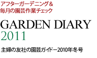 GARDEN DIARY 2011
アフターガーデニング＆毎月の園芸作業チェック
主婦の友社「園芸ガイド」2011年冬号